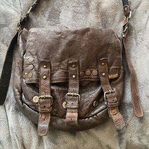 Free people  leather hobo messenger bag